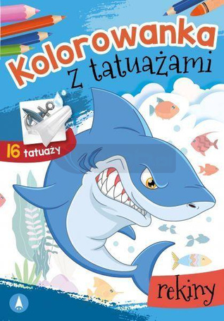 Kolorowanka z tatuażami. Rekiny