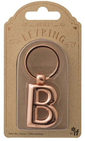 Metalowy brelok do kluczy litera B Keyring