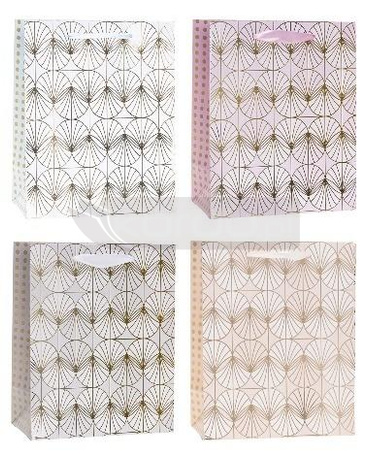 Torebka ozdobna 18x23x10cm hot-stamp mix ROZETTE
