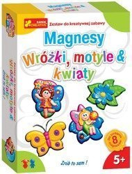 Magnesy na lodówkę - Wróżki motyle i kwiaty