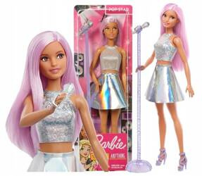 LALKA BARBIE GWIAZDA POPU piosenkarka z mikrofonem JCW42