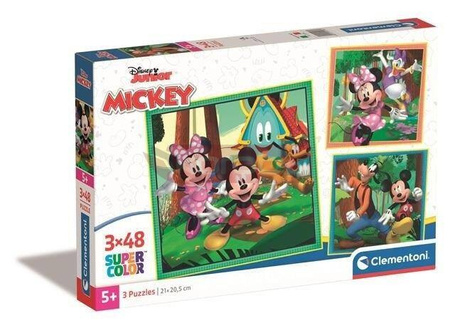 Puzzle 3x48 Super Kolor Mickey/Minnie