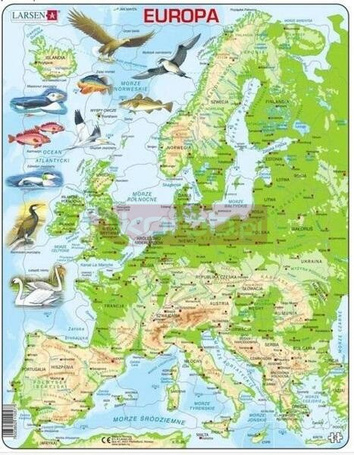 Układanka mapa fizyczna Europa