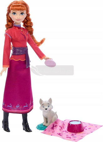DISNEY KRAINA LODU FROZEN LALKA KSIĘŻNICZKA ANNA z małym liskiem JFG17