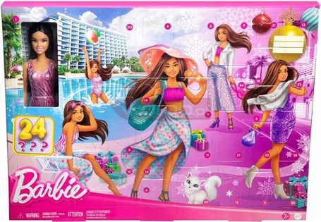LALKA BARBIE KALENDARZ ADWENTOWY SZYK I STYL kalendarz modowy z lalką Barbie HKB09