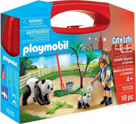 PLAYMOBIL CITY LIFE 70105 WALIZKA Panda w zoo, zestaw dla dzieci +4 lata