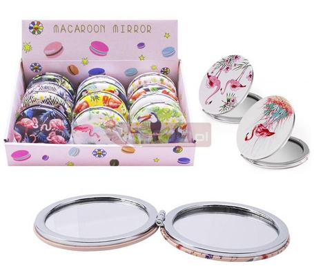 Lusterko okrągłe flamingi