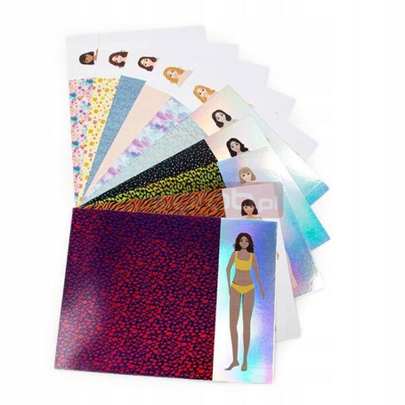 PROJEKTANTKA MODY ZESTAW KREATYWNY z szablonami FASHION KIT 7340