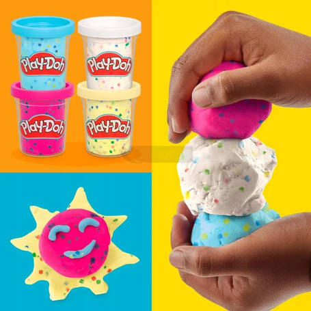 PLAY DOH CIASTOLINA zestaw 4 TUB z ciastoliną confetti +2 lata G1736