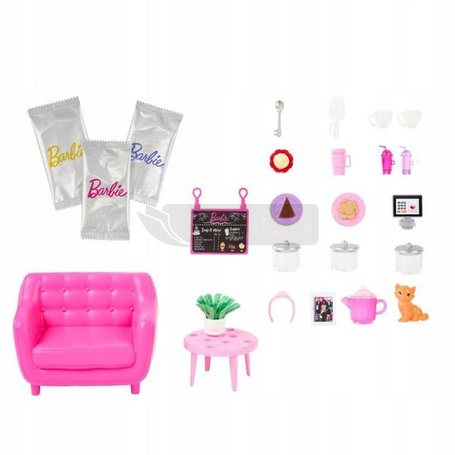 LALKA BARBIE zestaw z lalką RELAKS W KAFEJCE HKT94