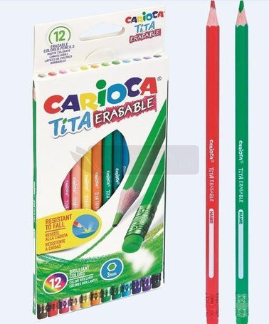 Kredki ołówkowe wymazywalne 12 kolorów CARIOCA