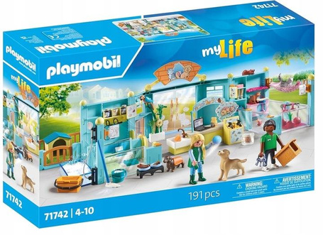 PLAYMOBIL MY LIFE 71742 Hotel dla zwierząt, zestaw dla dzieci +4 lata