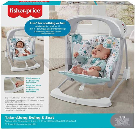 Fisher Price Huśtawka leżaczek 2w1 pastelowy GPD12