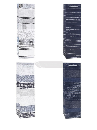 Torebka ozdobna na butelkę 11x38x11cm mix ROZETTE