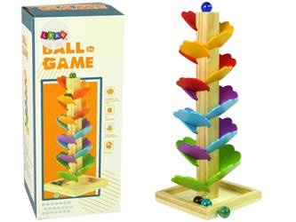 Drewniane drzewko Tor kulkowy zjeżdżalnia liście