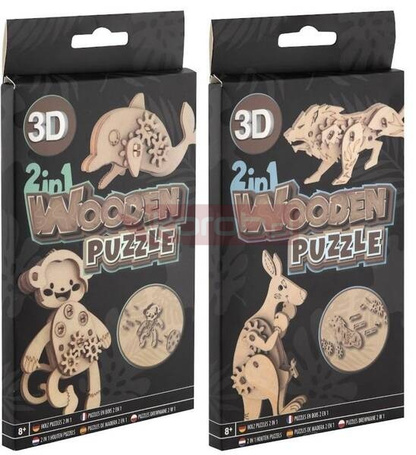 Puzzle drewniane 3D 2w1