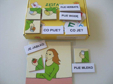 Zestaw dydaktyczny. Co je? Co pije?
