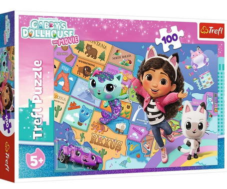 Puzzle 100 Przyjaźń w kocim domku TREFL