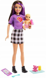 BARBIE LALKA OPIEKUNKA DZIECIĘCA + BOBAS GRP11