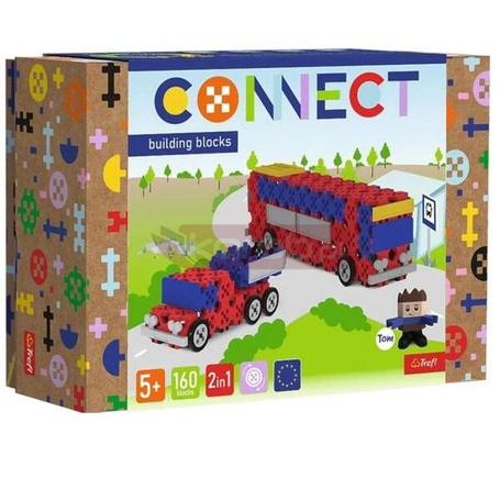 Klocki Connect - Autobus / Auto z naczepą M TREFL