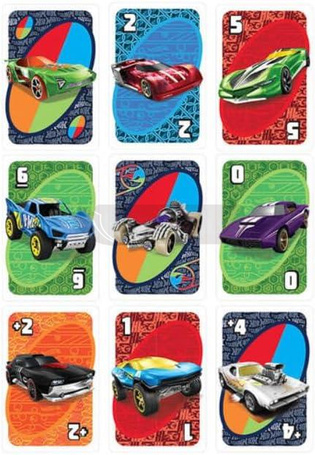 GRA KARTY UNO EXPRESS HOT WHEELS, gra rodzinna dla dzieci +7 lat JDF58