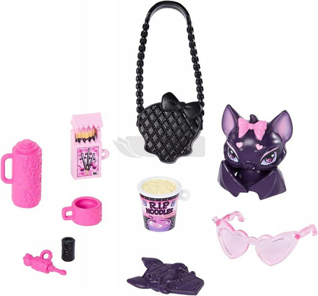LALKA MONSTER HIGH DRACULAURA + zwierzątko nietoperz Hrabia Bajeczny JHK29