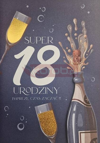 Karnet Urodziny 18 męskie