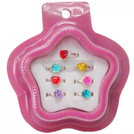 Pierścionki metalowe z oczkiem 7szt