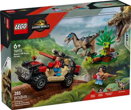 LEGO JURASSIC WORLD 76972 Ucieczka terenówką przed raptorem