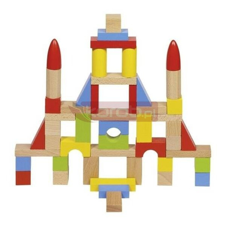 Drewniane klocki kolorowe 50el