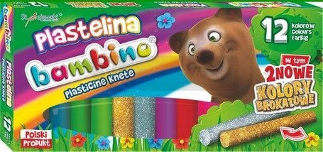 Plastelina 12 kolorów BAMBINO