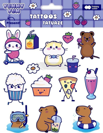 Tatuaże zmywalne Yummy Yum Kapibara HAPPY COLOR