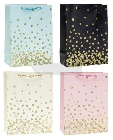 Torebka ozdobna 26x32x10cm hot-stamp mix ROZETTE