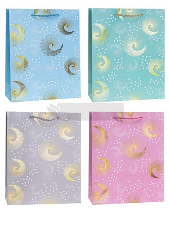 Torebka ozdobna 26x32x10cm hot-stamp mix ROZETTE