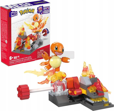 MEGA CONSTRUX POKEMON KLOCKI 81 el Ognisty atak Charmandera HTH86