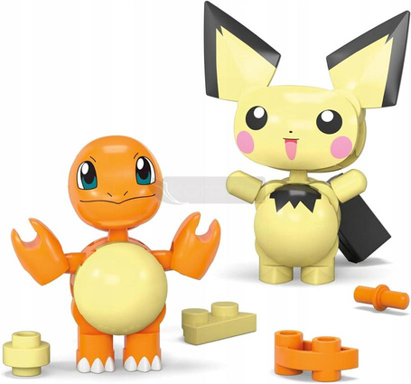 MEGA CONSTRUX KLOCKI 40 elementów POKEMON CHARMANDER I PICHU + 2 Pokeball HXP13