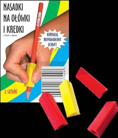 Nasadki trójkątne podłużne na ołówki i kredki 2szt