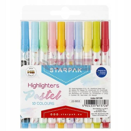 STARPAK ZAKREŚLACZE PASTELOWE zestaw 10 szt