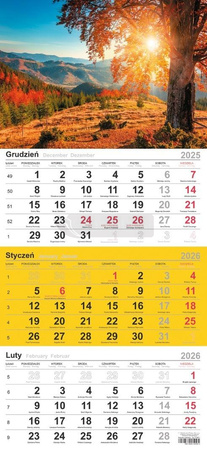 Kalendarz 2026 trójdzielny Jesień