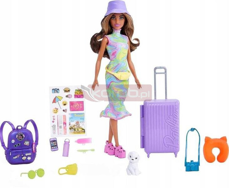 LALKA BARBIE TERESA W PODRÓŻY z pieskiem i akcesoriami HKB05