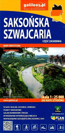 Mapa - Saksońska Szwajcaria cz. zachodnia 1:25 000