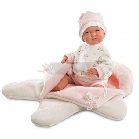 Lalka Bobas Lala w różowym kombinezonie 42 cm