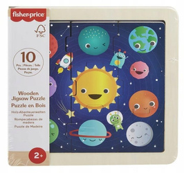 FISHER PRICE PUZZLE DREWNIANE 9 elementów KOSMOS PLANETY dla dzieci +2 lata HXV16