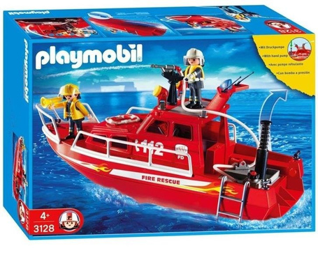 PLAYMOBIL 3128 Łódź strażacka z armatką wodną