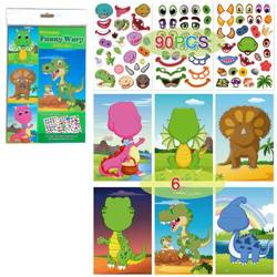 Karty z naklejkami - dinozaury