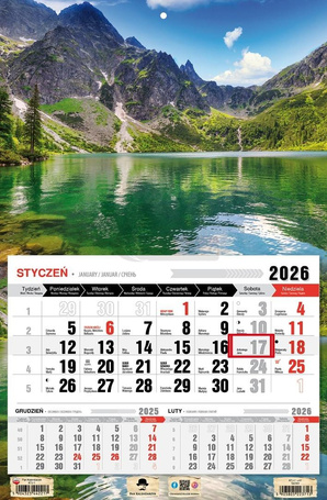 Kalendarz 2026 jednodzielny tatry