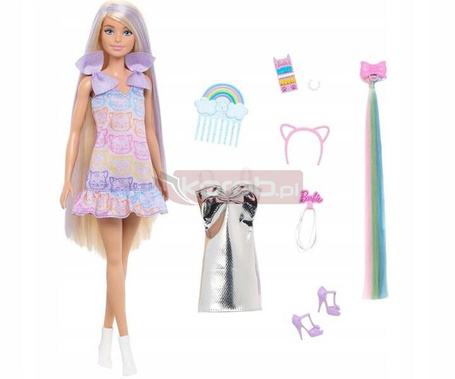 LALKA BARBIE ZABAWA WŁOSAMI lalka Barbie + akcesoria JCT72