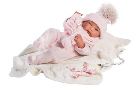 Lalka 84316 bobas Tina 43cm różowe śpioszki