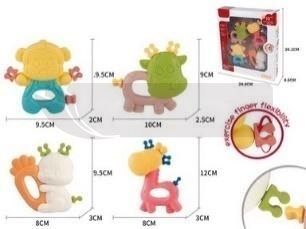 Grzechotka zwierzątko 4szt