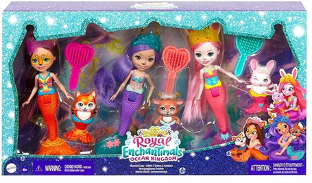 Lalka Enchantimals królewskie syrenki 3 lalki HCF87
